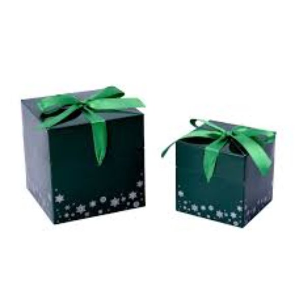 10pcs Green Paper, Ribbon Bow Snowflakes and Christmas Tree Pattern Gift - Picture 3 of 6